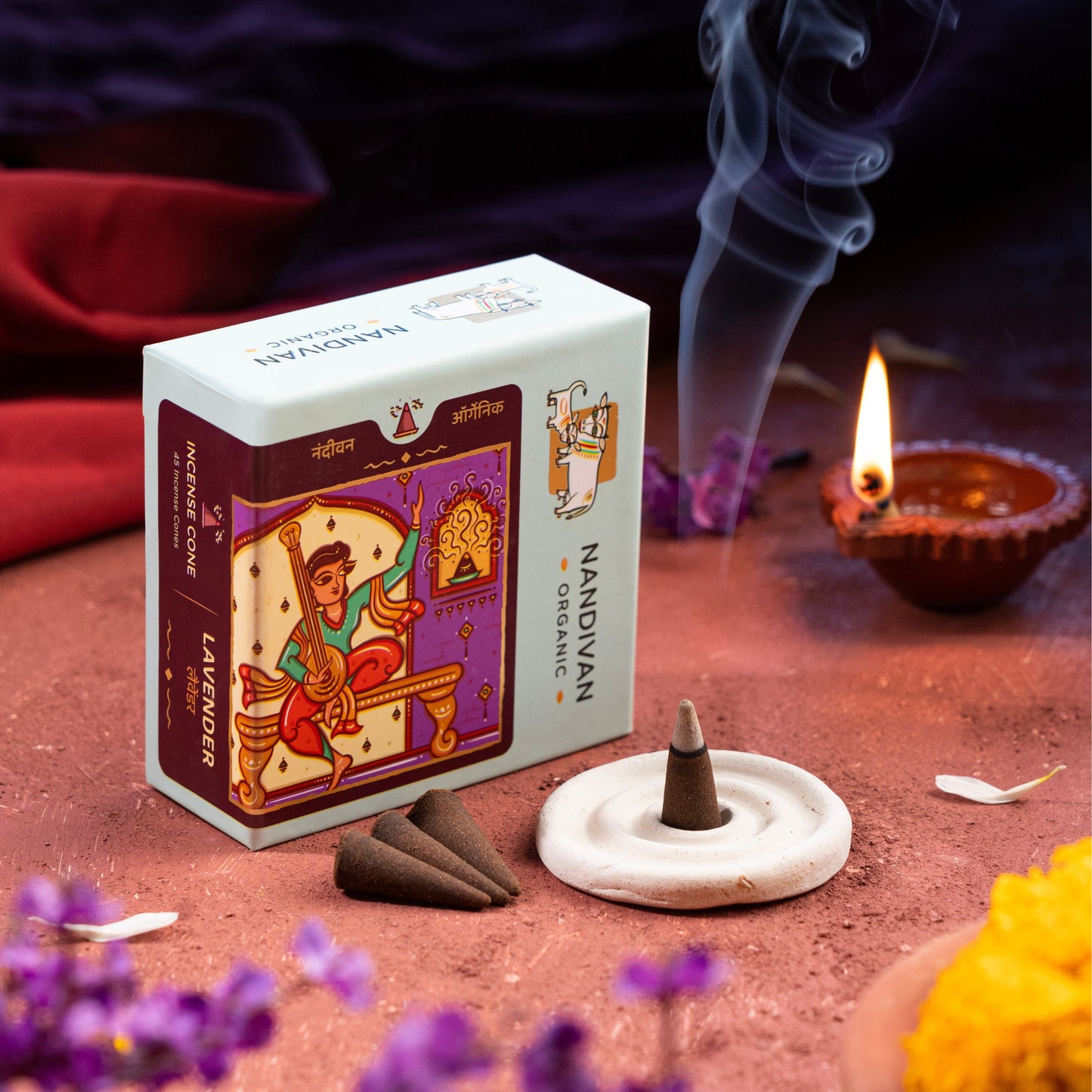 Lavender Dhoop Cones (Set of 45)